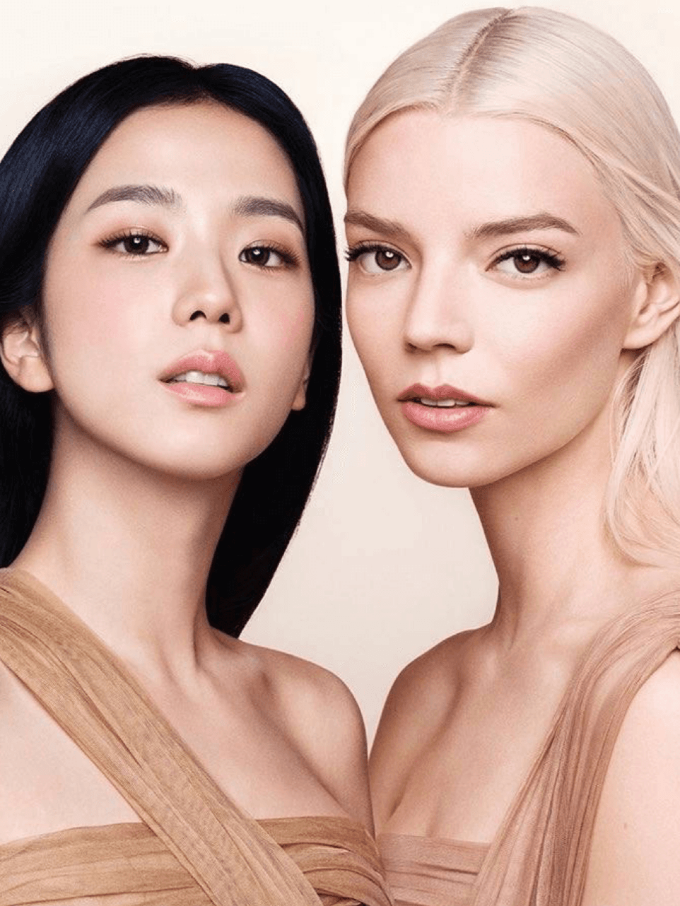 BLACKPINK's Jisoo and Anya Taylor-Joy present a new "two-step treatment for a perfect complexion" in a new Dior Beauty campaign.