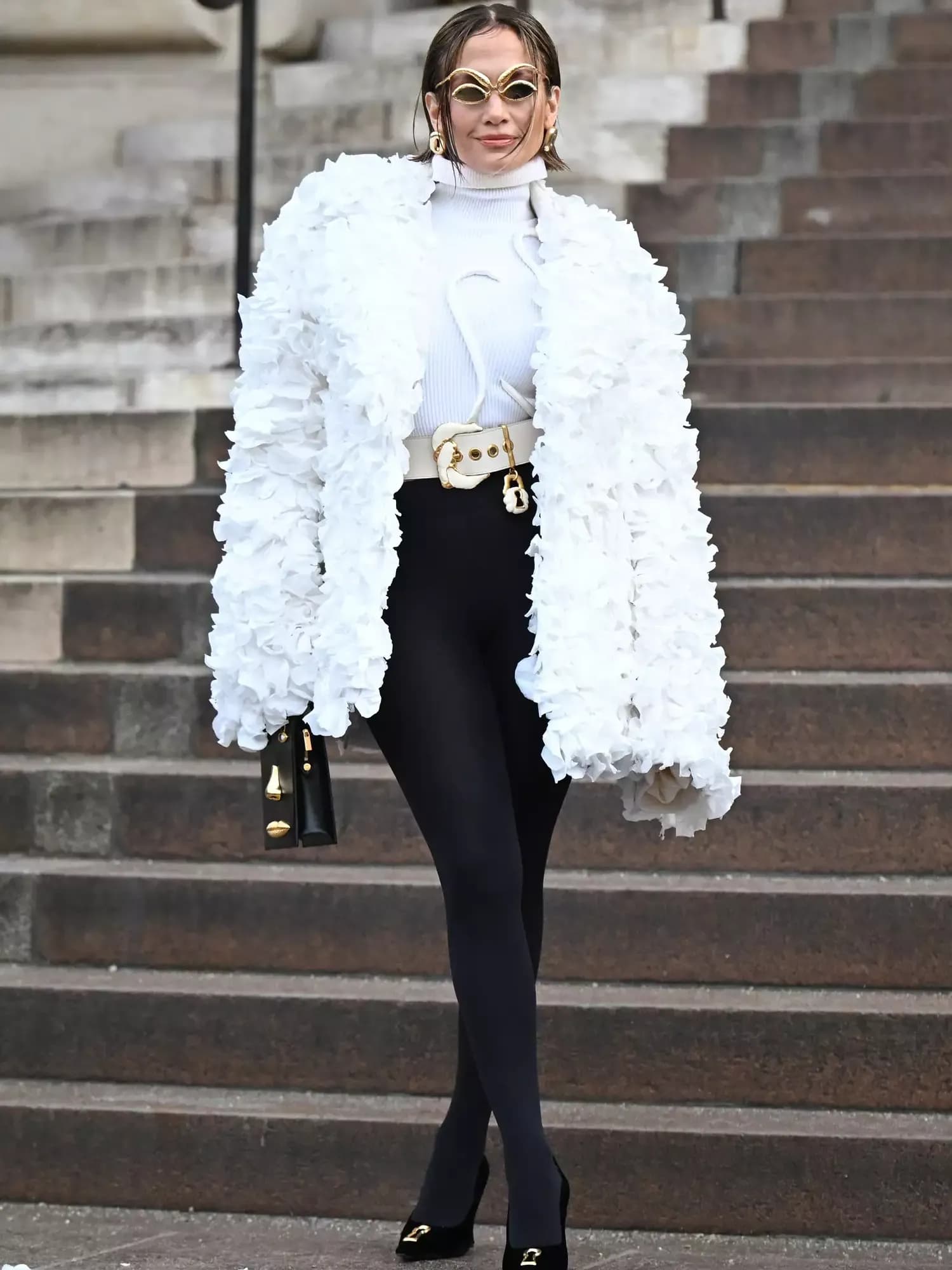 Jennifer Lopez's Stunning Rose Petal Coat Nearly Overshadows Her Chic Jaw-Length Bob