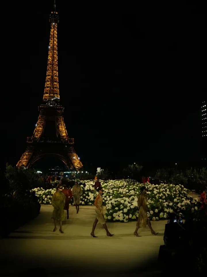 Anthony Vaccarello’s Saint Laurent show in Paris delivered drama, elegance, and modern power with a cinematic runway at the Eiffel Tower.