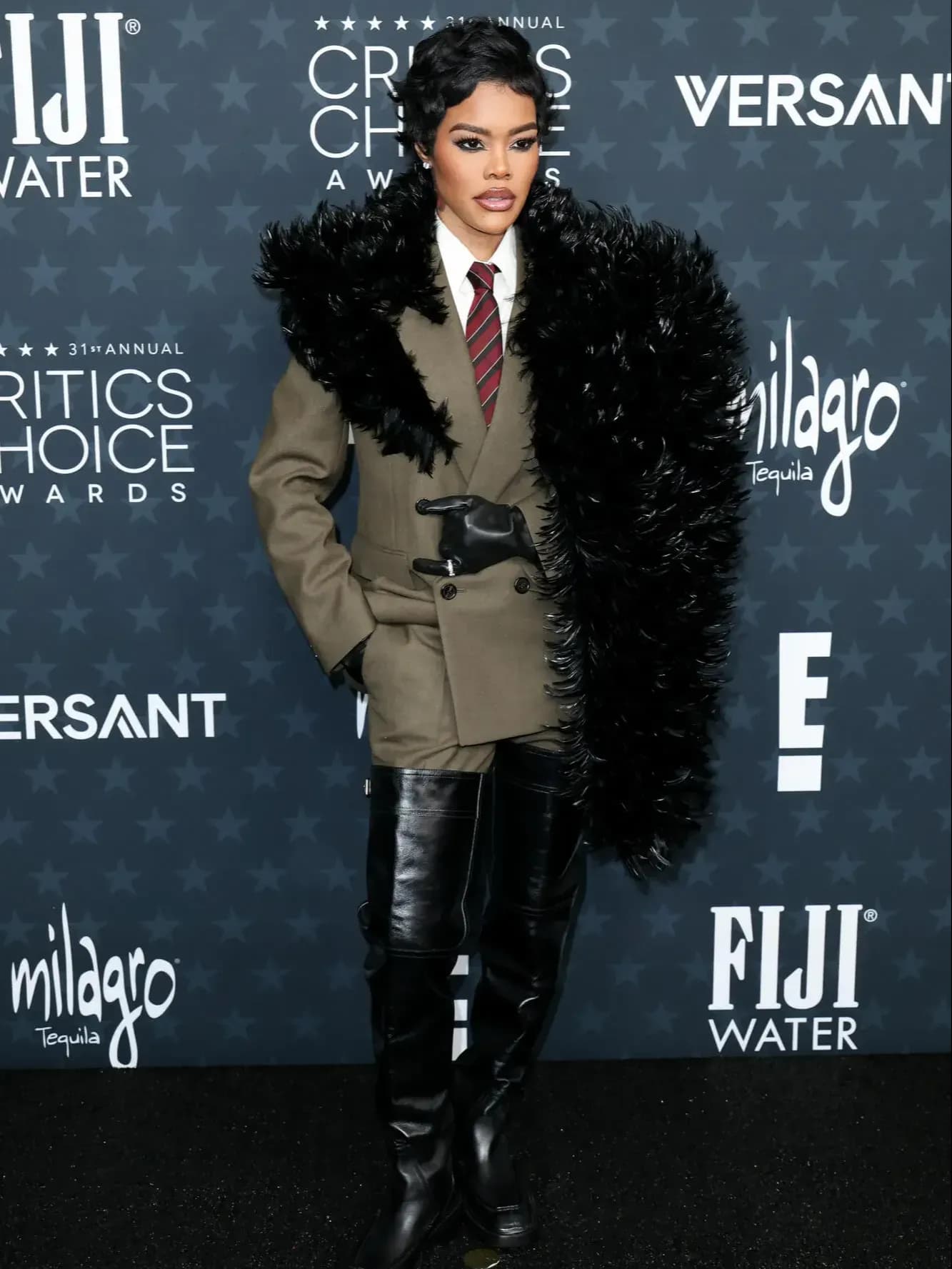 Teyana Taylor in Saint Laurent at the Critics Choice Awards 2026