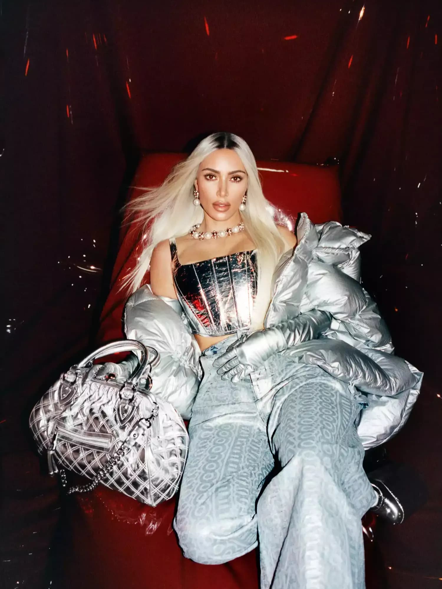 Kim Kardashian Dazzles in a Catsuit Twist on Chris Evans's Iconic Cable-Knit Sweater