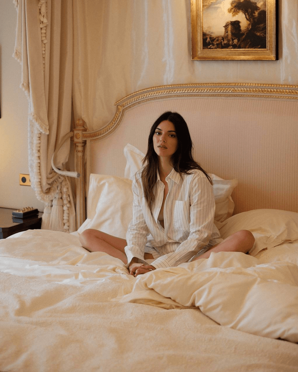Good morning with Kendall Jenner in an advertising campaign dedicated to the release of her new collection of leisurewear on the FWRD platform - “Borrowed from the Fry.”