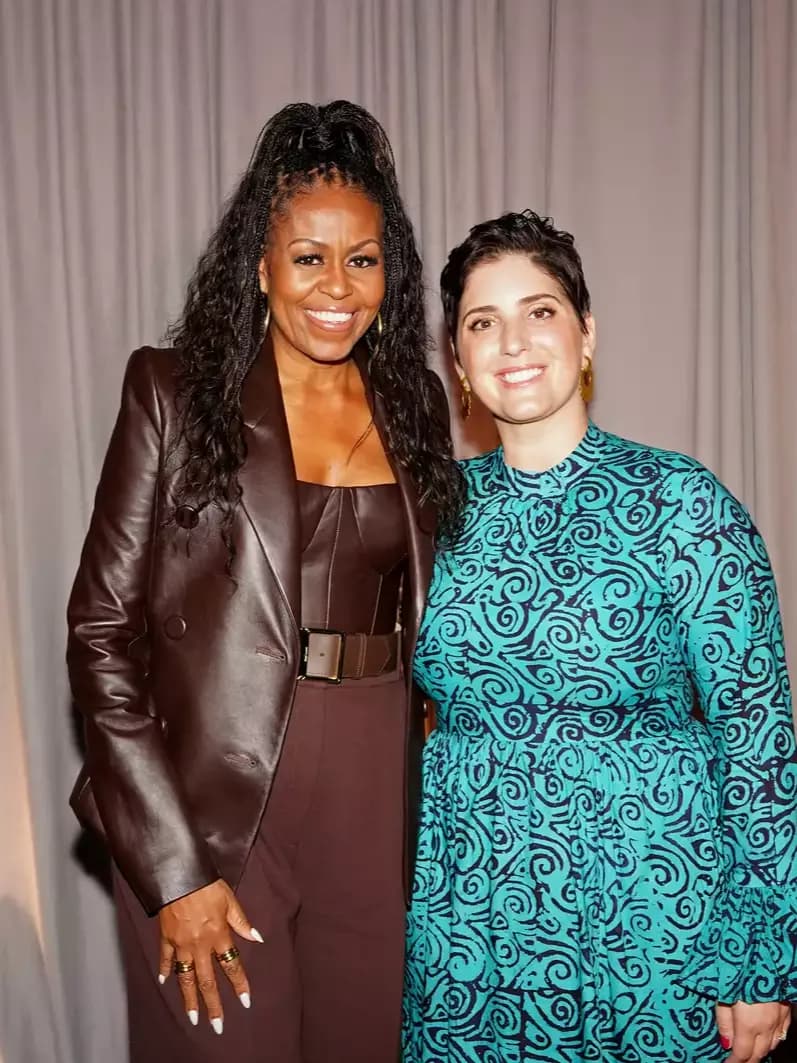 Michelle Obama Complements Her Soaring Ponytail with a Chic Chocolate Leather Corset